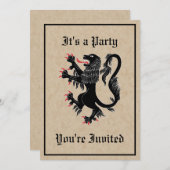 ライオンが乱暴的な 招待状 (正面/裏面)