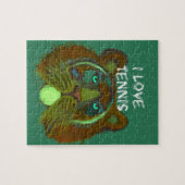 ライオンが付いているテニス・ボール ジグソーパズル (横)