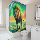 ライオンが夕暮れ シャワーカーテン (インサイチュ)