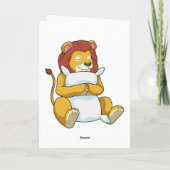 ライオンが枕で寝る カード (裏面)