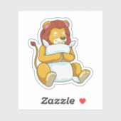 ライオンが枕で寝る シール (シート)