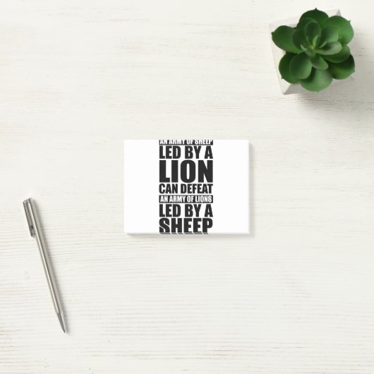 ライオンが率いる羊の軍隊は、軍隊を倒すことができる ポストイット (オフィス)