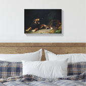 ライオンが蝶にパチパチ キャンバスプリント (インサイチュ (寝室))