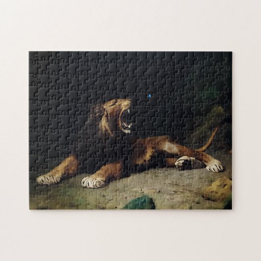 ライオンが蝶にパチパチ ジグソーパズル (横)