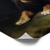 ライオンが蝶にパチパチ ポスター (角)