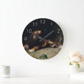 ライオンが蝶にパチパチ ラージ壁時計 (ホーム)
