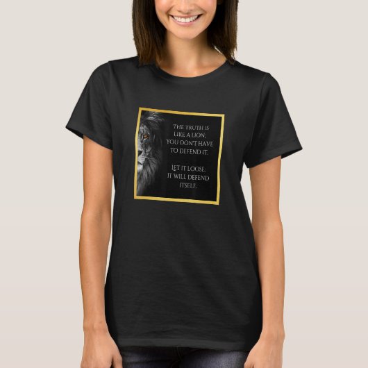 ライオンが記者インスパイア記者に与える真実 Tシャツ (正面)