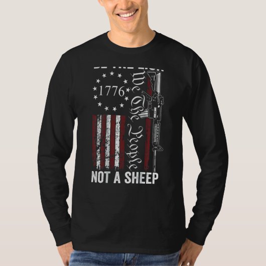 ライオンではなく羊プロの銃Ar15 2ndの修正男性 Tシャツ (正面)