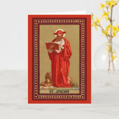 ライオンとともに枢機卿としての聖ヒエロニムス（P 004） カード (黄色い花)