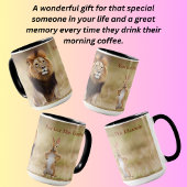 ライオンとウサギおもしろいデザイン マグカップ