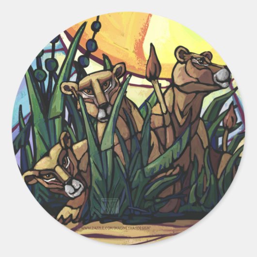 ライオンとカブス ラウンドシール (正面)