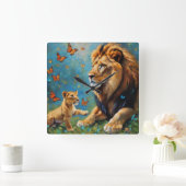 ライオンとカブ スクエア壁時計 (ホーム)