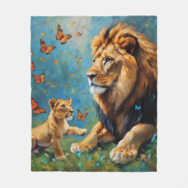 ライオンとカブ フリースブランケット