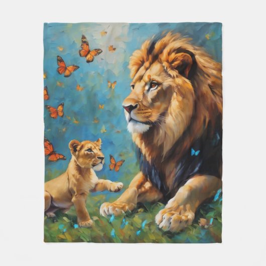 ライオンとカブ フリースブランケット (正面)
