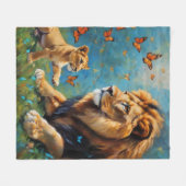 ライオンとカブ フリースブランケット (正面(横))