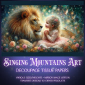 ライオンとガールのクリスチャンの芸術のデコパージュ 薄葉紙