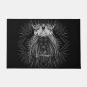 ライオンとクラウンモノグラム歓迎 ドアマット (正面)