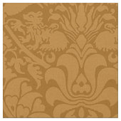 ライオンとダマスク，焼けたキャラメル ファブリック (クローズアップ)