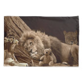 ライオンとテディベアの少女 枕カバー (裏面)