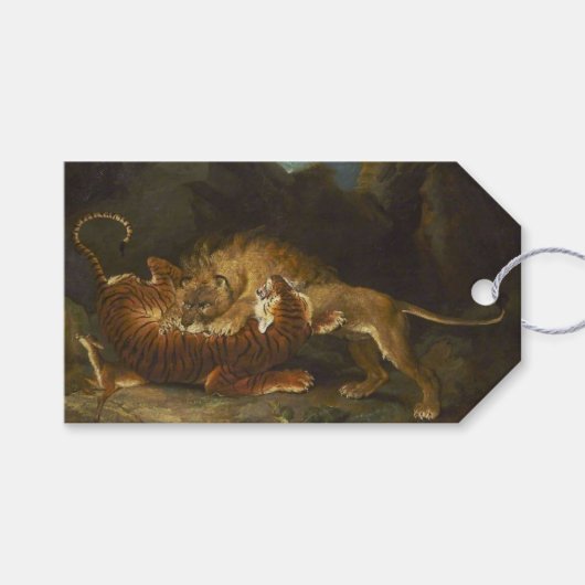 ライオンとトラの戦い ギフトタグ (正面(横))