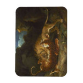 ライオンとトラの戦い マグネット (縦)