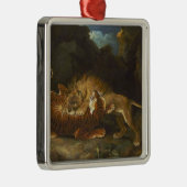 ライオンとトラの戦い メタルオーナメント (右)