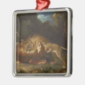 ライオンとトラの戦い メタルオーナメント (左)