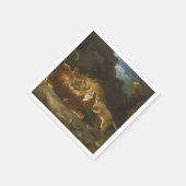 ライオンとトラの戦い(James Ward) スタンダードカクテルナプキン (角)