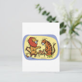 ライオンとトラ遊ガのチェス ポストカード (スタンド正面)