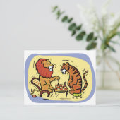 ライオンとトラ遊ガのチェス ポストカード (スタンド正面)