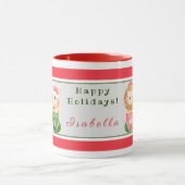 ライオンとネコカスタマイズの文字と名前 マグカップ (中央)