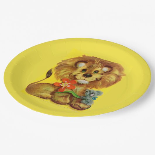 ライオンとネズミ ペーパープレート (アングル)