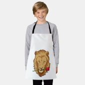 ライオンとバラ エプロン (着用した状態)