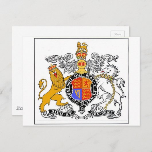 ライオンとユニコーンの紋章 ポストカード (正面/裏面)