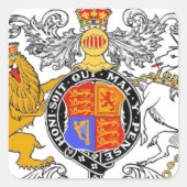 ライオンとユニコーンの腕 スクエアシール (正面)