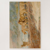 ライオンとライオンはアフリカの川の岸にいる ジグソーパズル (縦)