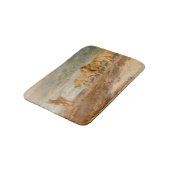 ライオンとライオンはアフリカの川の岸にいる バスマット (アングル)