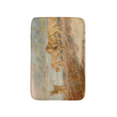 ライオンとライオンはアフリカの川の岸にいる バスマット (正面縦)