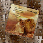 ライオンとライオンズジグパズルバイブル詩 ジグソーパズル<br><div class="desc">Regal LionとLiones jigsawパズルと聖なる書物、 経典Joshua 1:9 "私はあなたに命じなかった?強く、良い勇気を持ち、恐れず、また失望してはならない。あなたがたの神である主は、あなたがどこに行っても、あなたがたといっしょにいるからだ。 ブラウンズと金ゴールドの背景影!あなたの人生を主張する励ましの聖なる書物、 経典!</div>