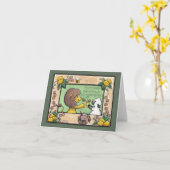 ライオンとラムがレモネードを作る – 平和 カード (黄色い花)