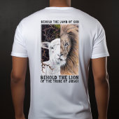 ライオンとラムのカスタマイズ可能な白Tシャツ Tシャツ