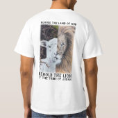 ライオンとラムのカスタマイズ可能な白Tシャツ Tシャツ (裏面)