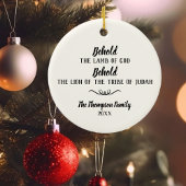 ライオンとラムのクリスマスオーナメントはカスタマイズ可能 セラミックオーナメント