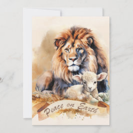 ライオンとラムのクリスマスカード シーズンカード