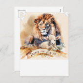 ライオンとラムのクリスマスカード シーズンポストカード (正面/裏面)