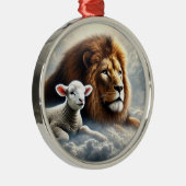 ライオンとラムのクリスマス飾り メタルオーナメント (右)