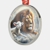 ライオンとラムのクリスマス飾り メタルオーナメント (左)