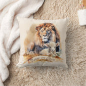 ライオンとラムのクリスマス クッション (ブランケット)