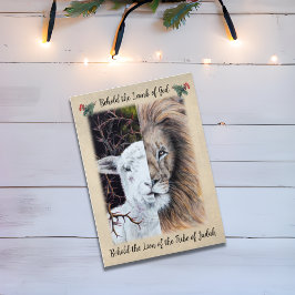 ライオンとラムのグリーティングカードと家族の写真 カード