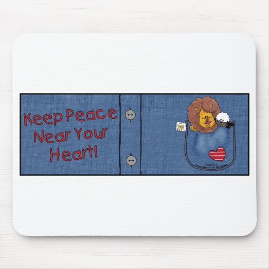 ライオンとラムのシャツのポケットパール マウスパッド (正面)